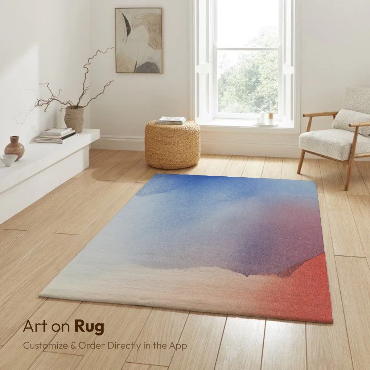 Abstract Horizon: Blue and Coral Fusion - Image 6