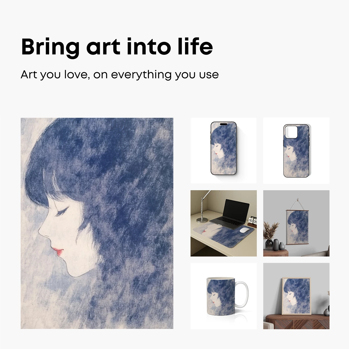 Blue-Hued Solitude: A Profile in Shadows - Image 2