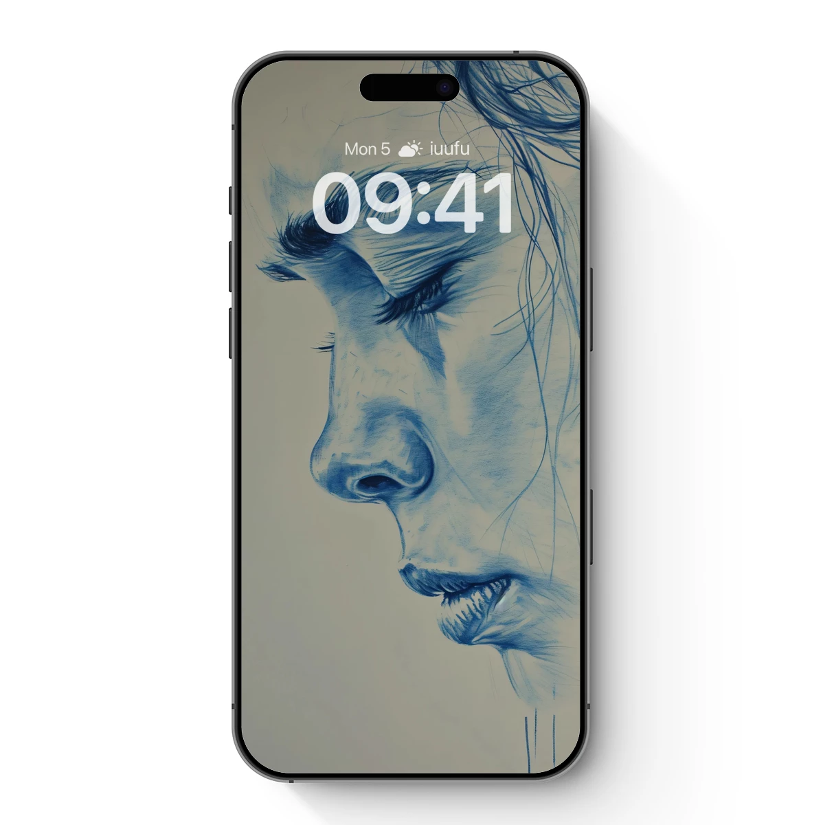 Blue Whispers: Ethereal Profile in Monochrome