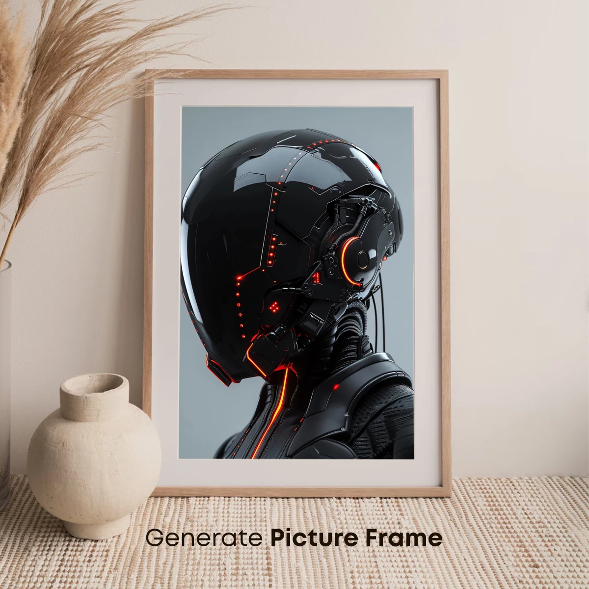 Cybernetic Sentinel: Futuristic Helmet Art - Image 7