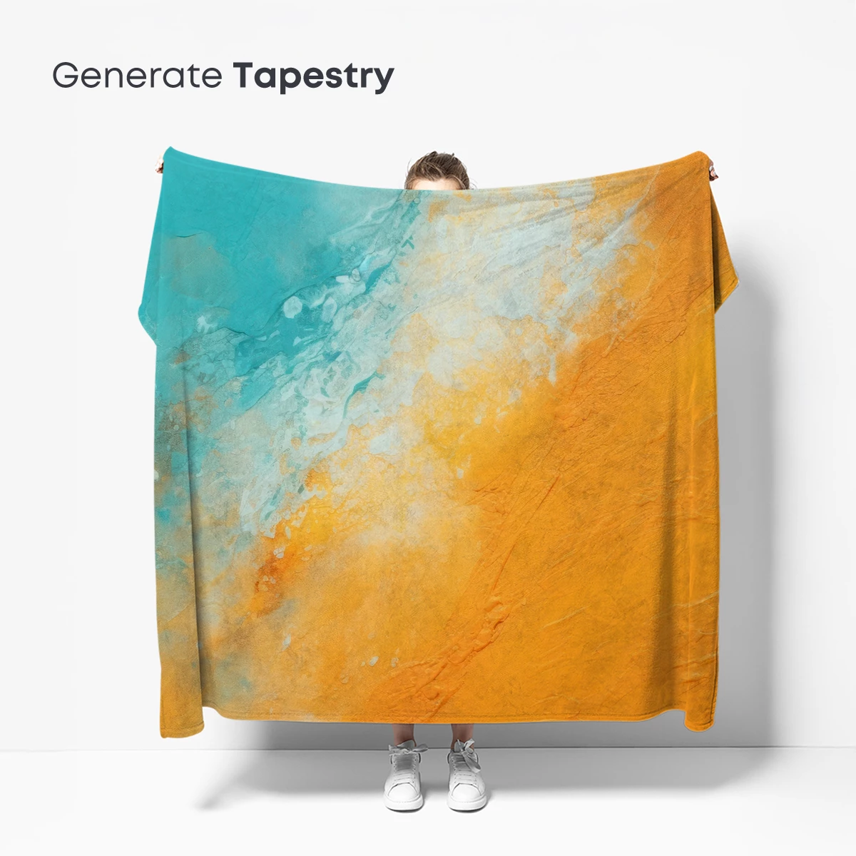 Abstract Turquoise and Orange Fusion - Image 5