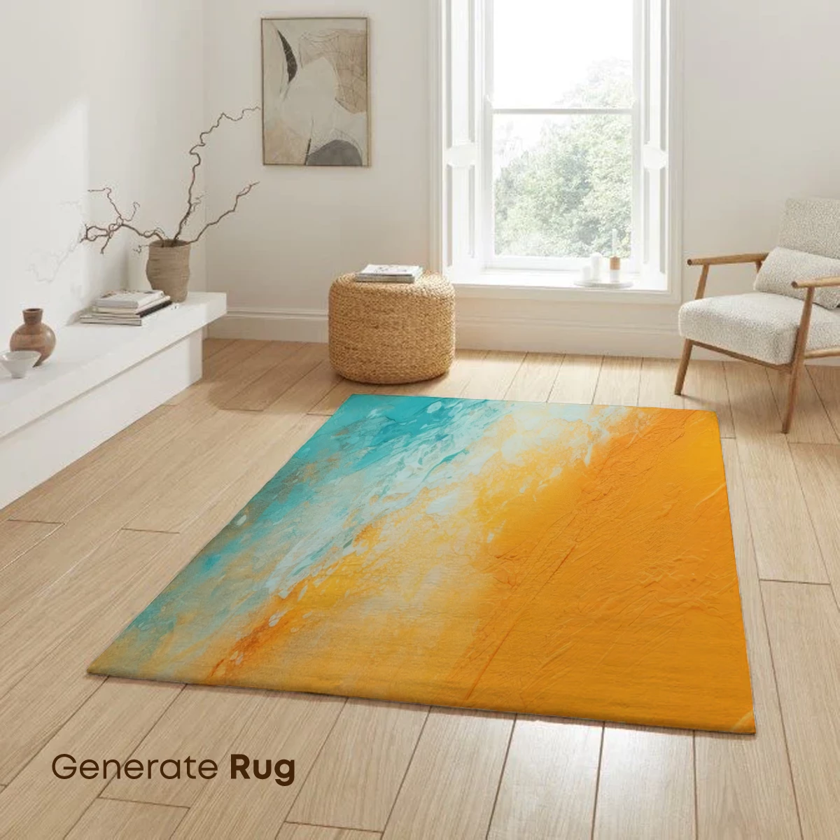 Abstract Turquoise and Orange Fusion - Image 6