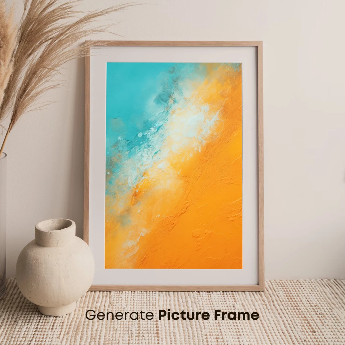 Abstract Turquoise and Orange Fusion - Image 7