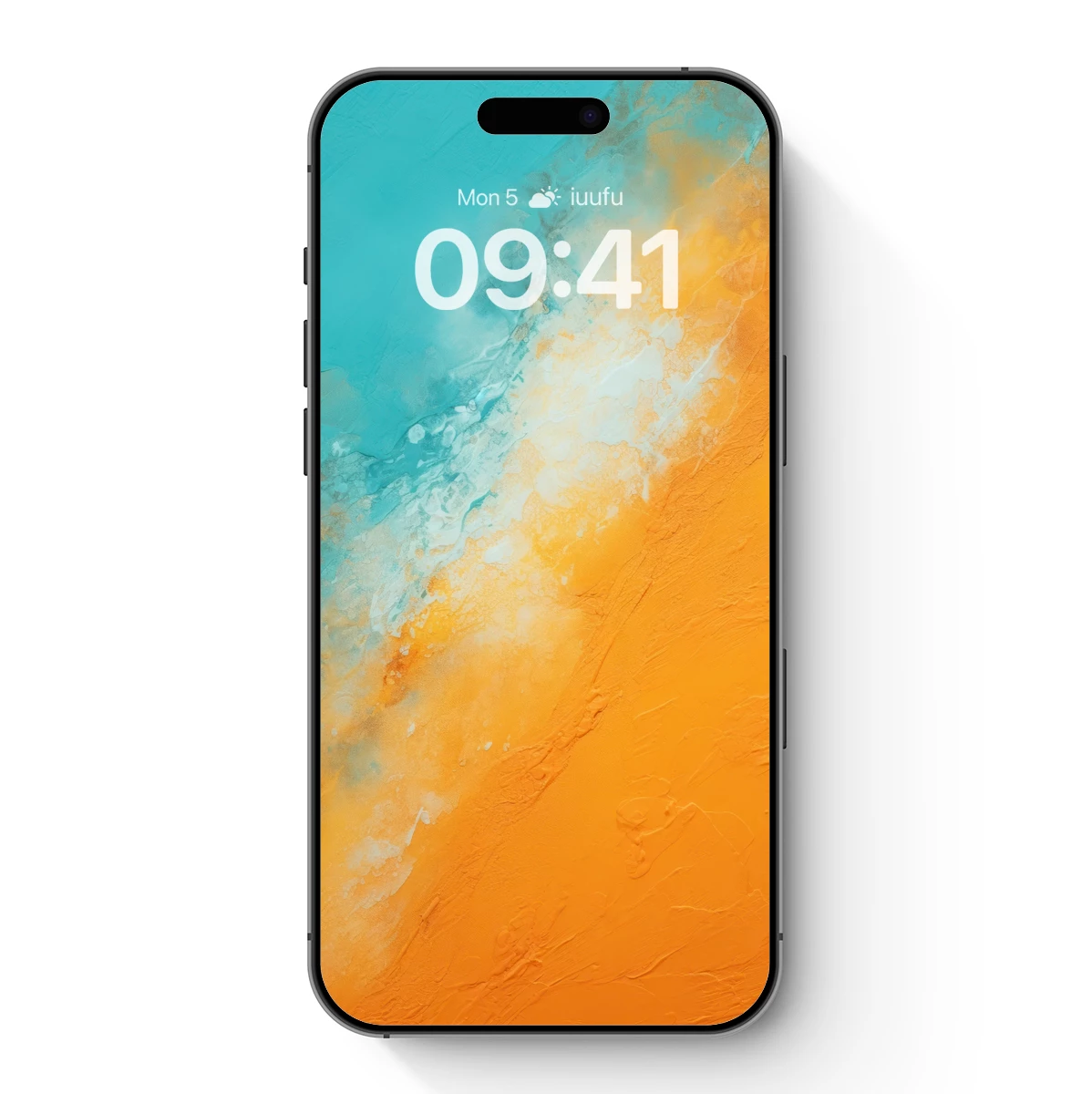 Abstract Turquoise and Orange Fusion