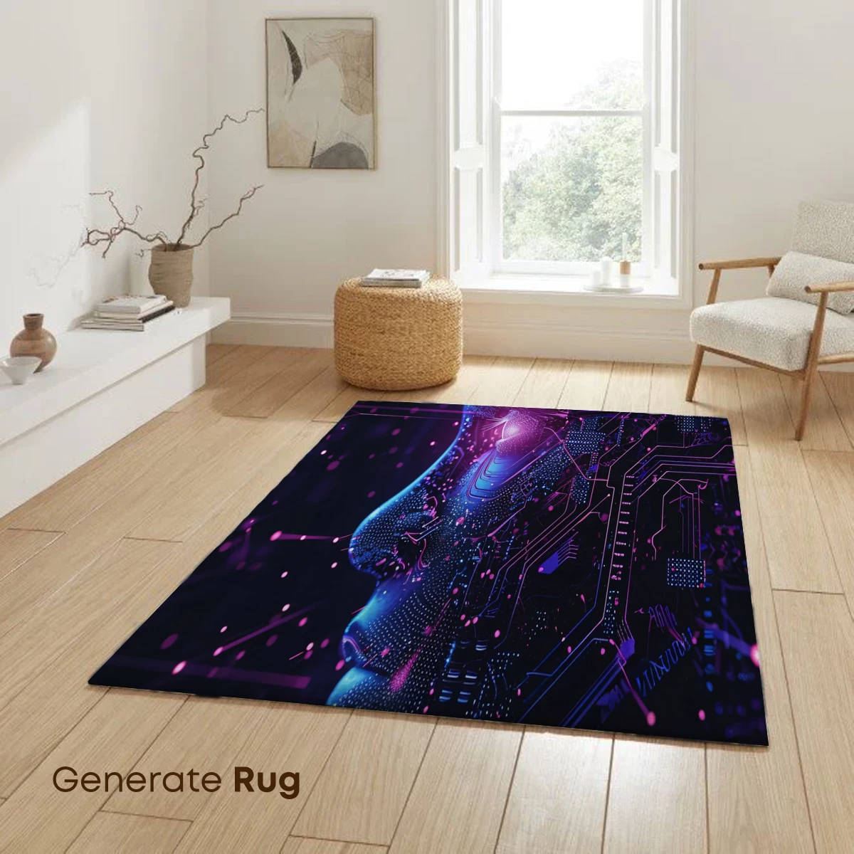 Cybernetic Vision: Futuristic Face in Neon Circuitry - Image 6