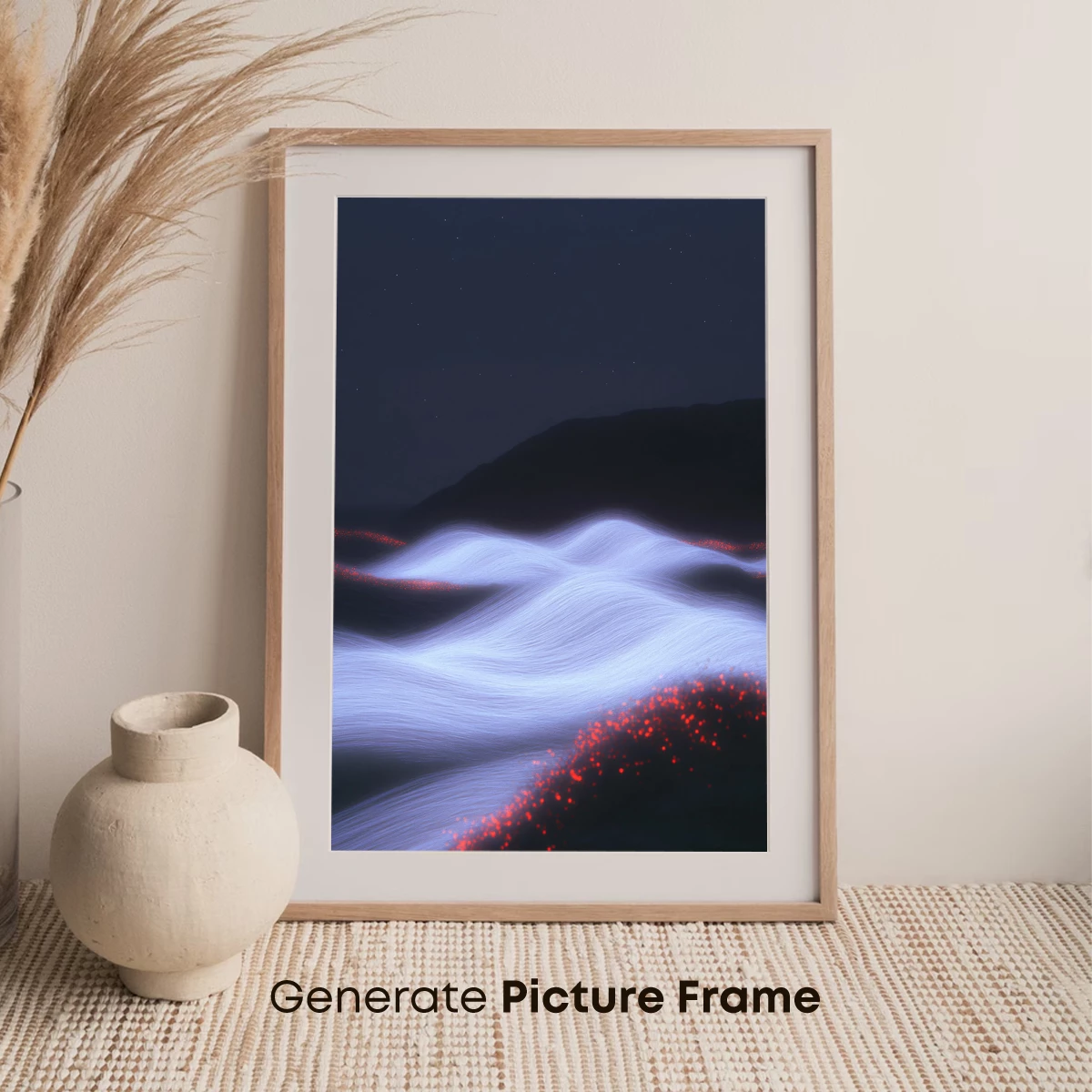 Luminous Night Waves: A Symphony of Light and Shadow - Image 7