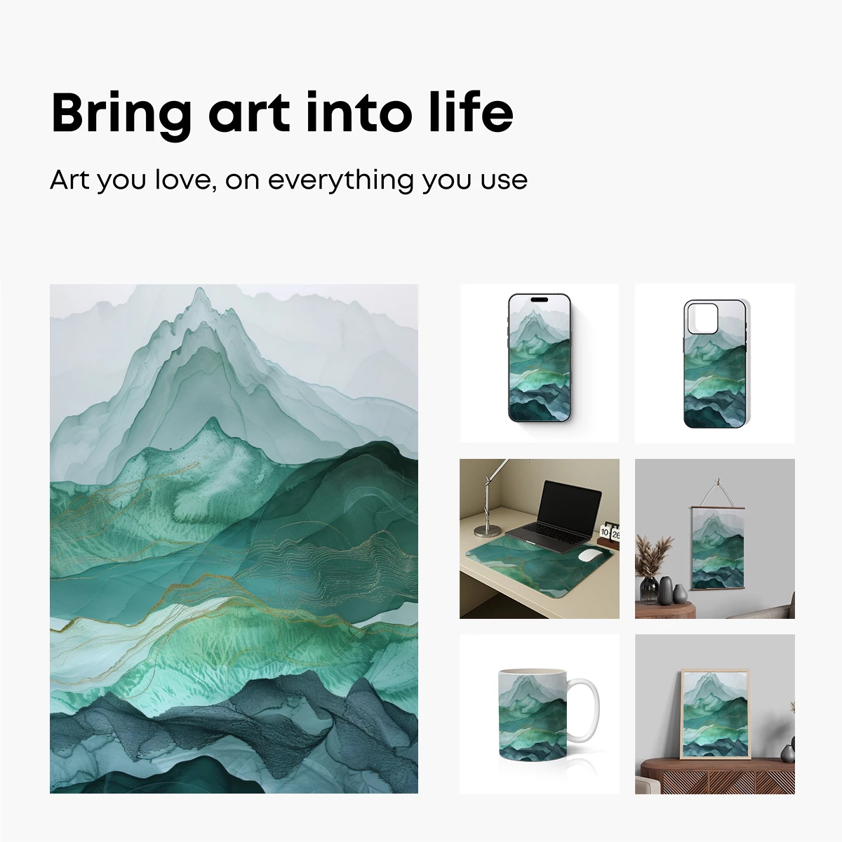 Ethereal Mountain Layers: A Watercolor Odyssey - Image 2