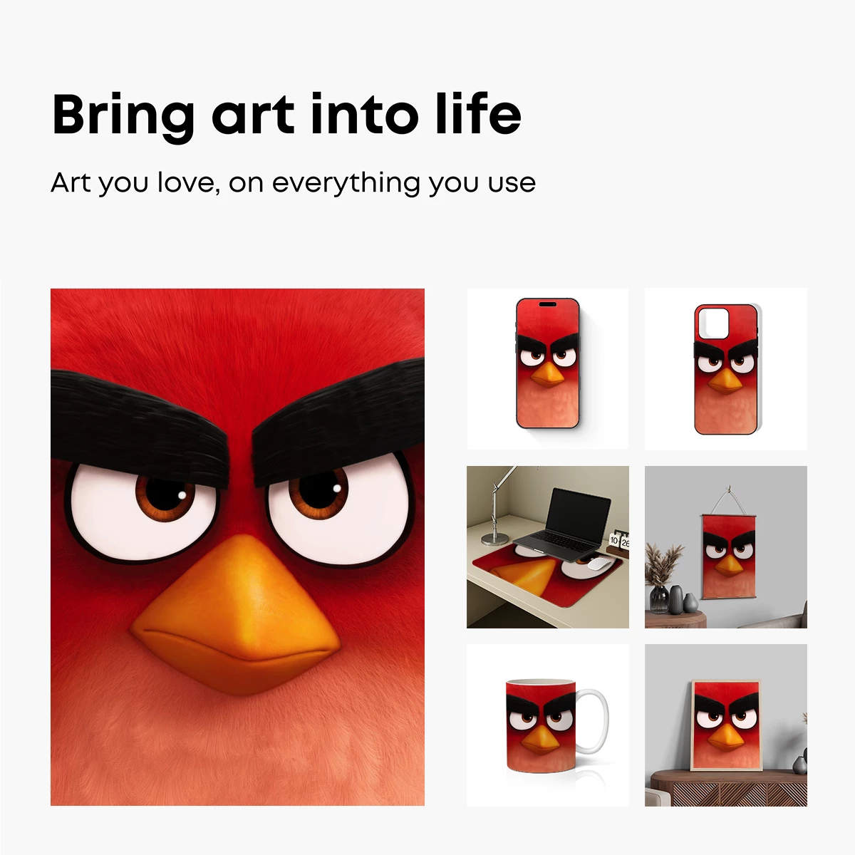 Furious Red Bird: Angry Eyes and Bold Feathers - Image 2