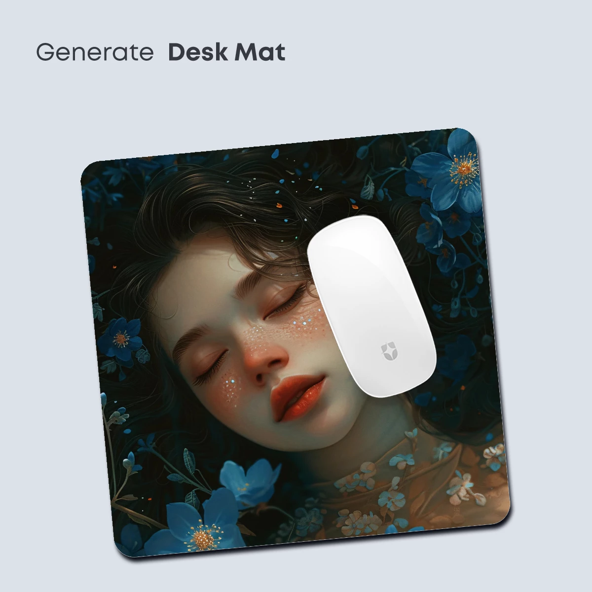 Enchanted Floral Dream: Serene Beauty Amidst Blue Blossoms - Image 4