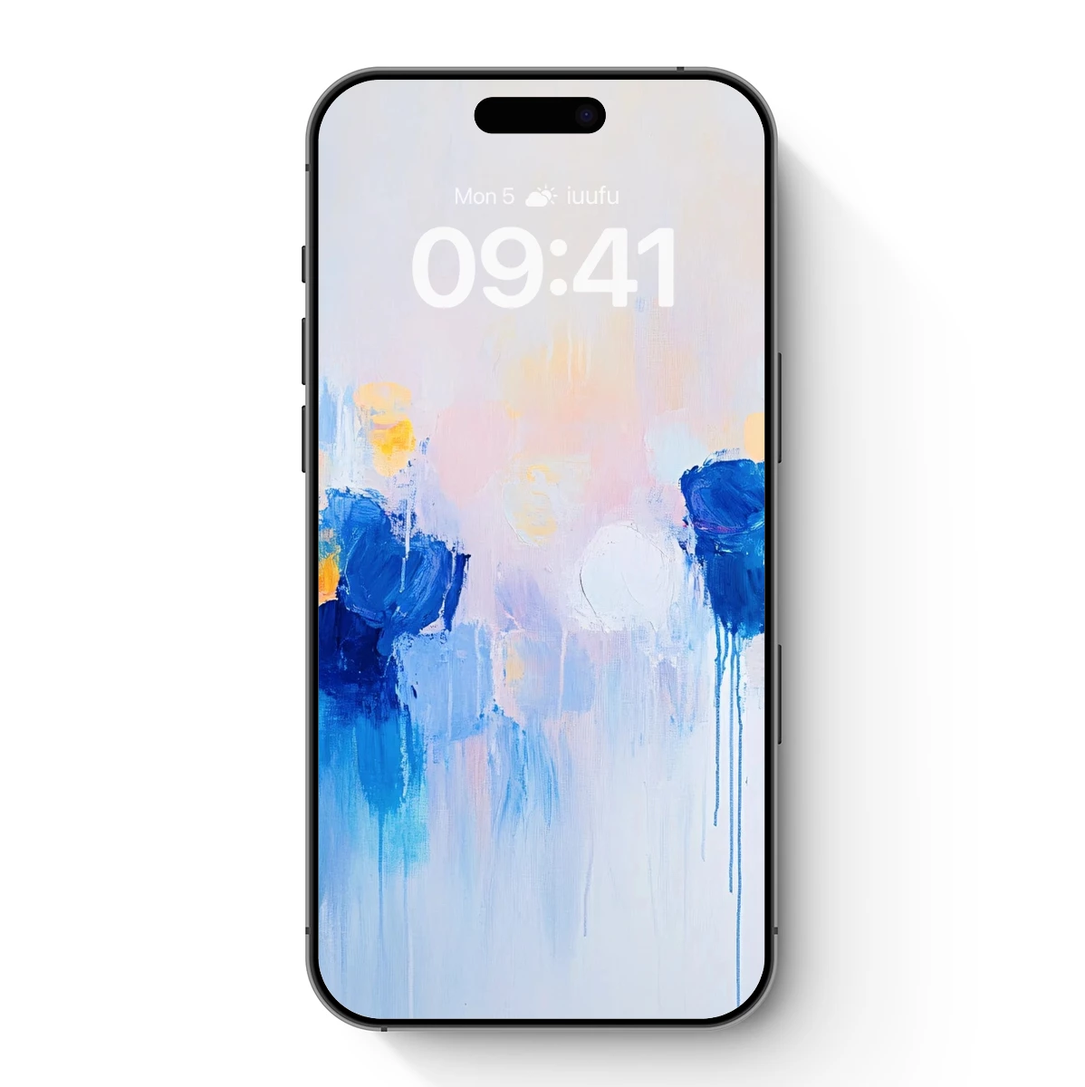 Abstract Blue Symphony: Dripping Canvas Dreams