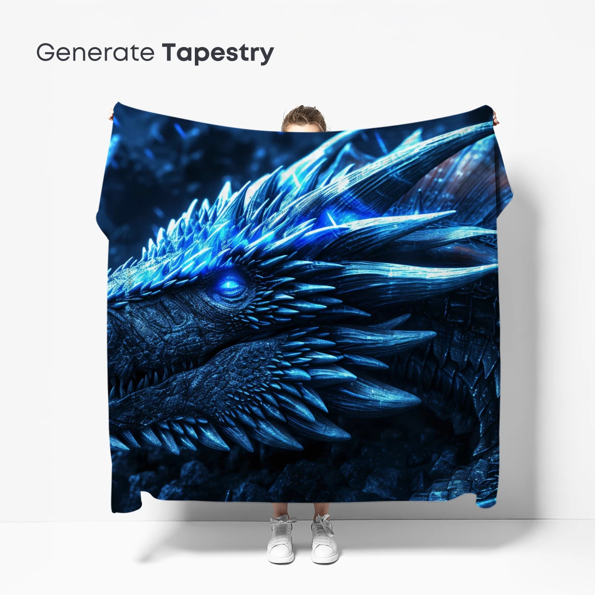 Ethereal Dragon: Blue-Glowing Scales and Mystic Eyes - Image 5