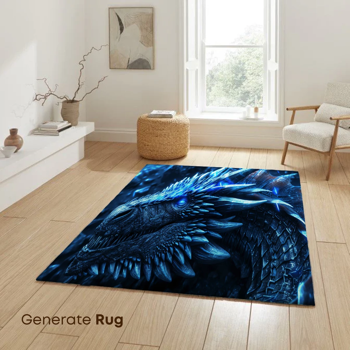 Ethereal Dragon: Blue-Glowing Scales and Mystic Eyes - Image 6