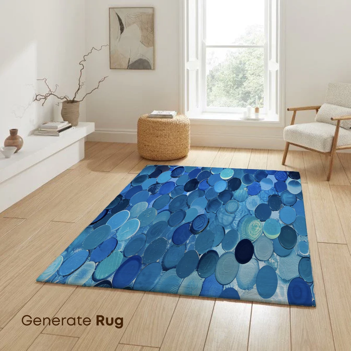 Blue Mosaic Symphony: Oceanic Circles - Image 6