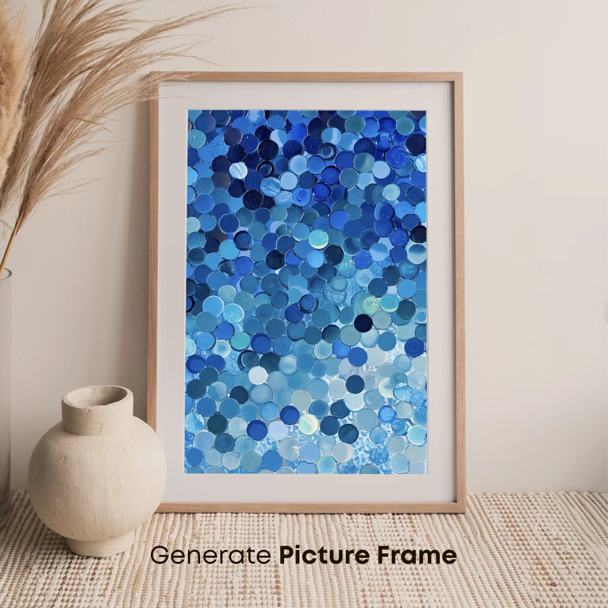 Blue Mosaic Symphony: Oceanic Circles - Image 7