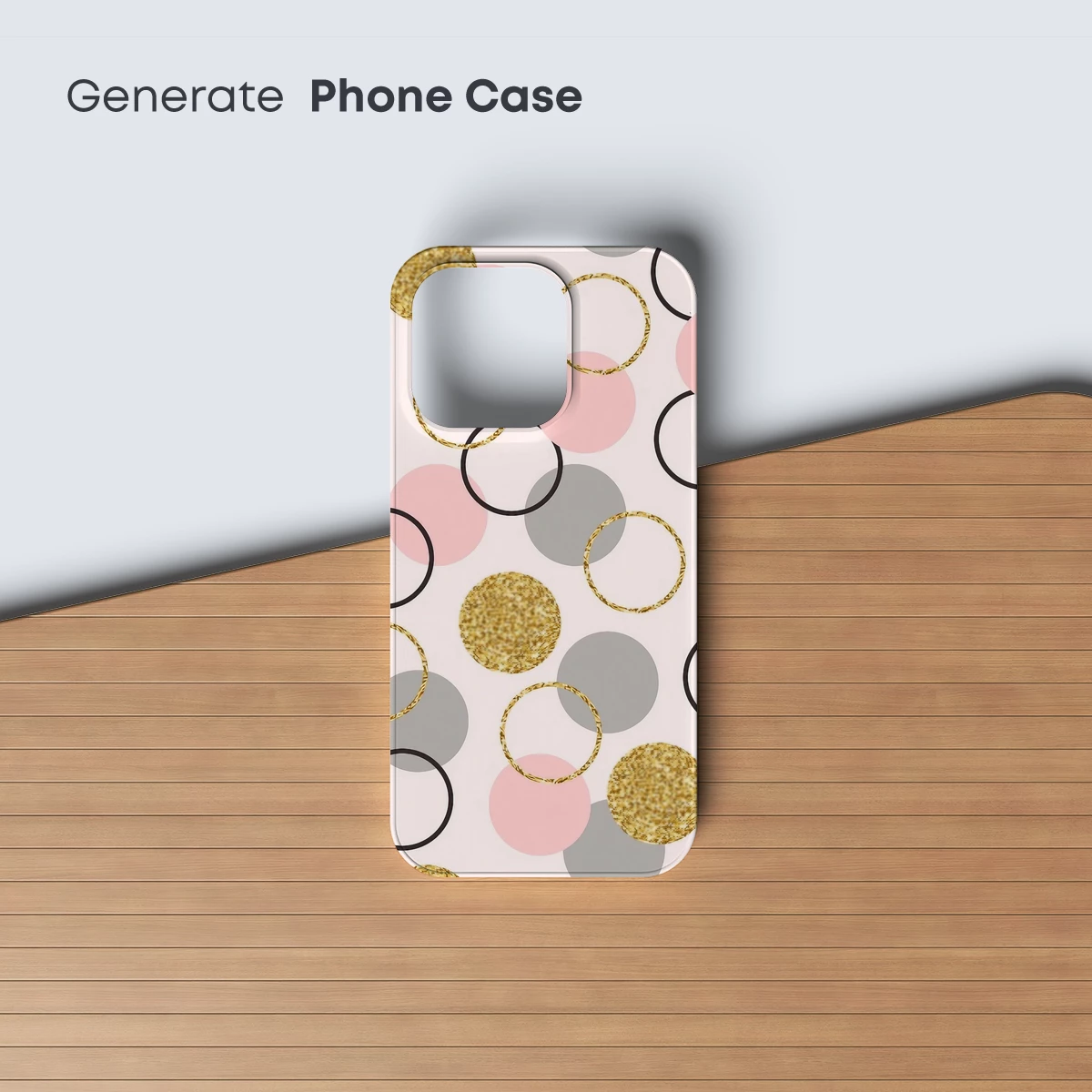 Golden Gleam and Pastel Dots: Modern Geometric Harmony - Image 3