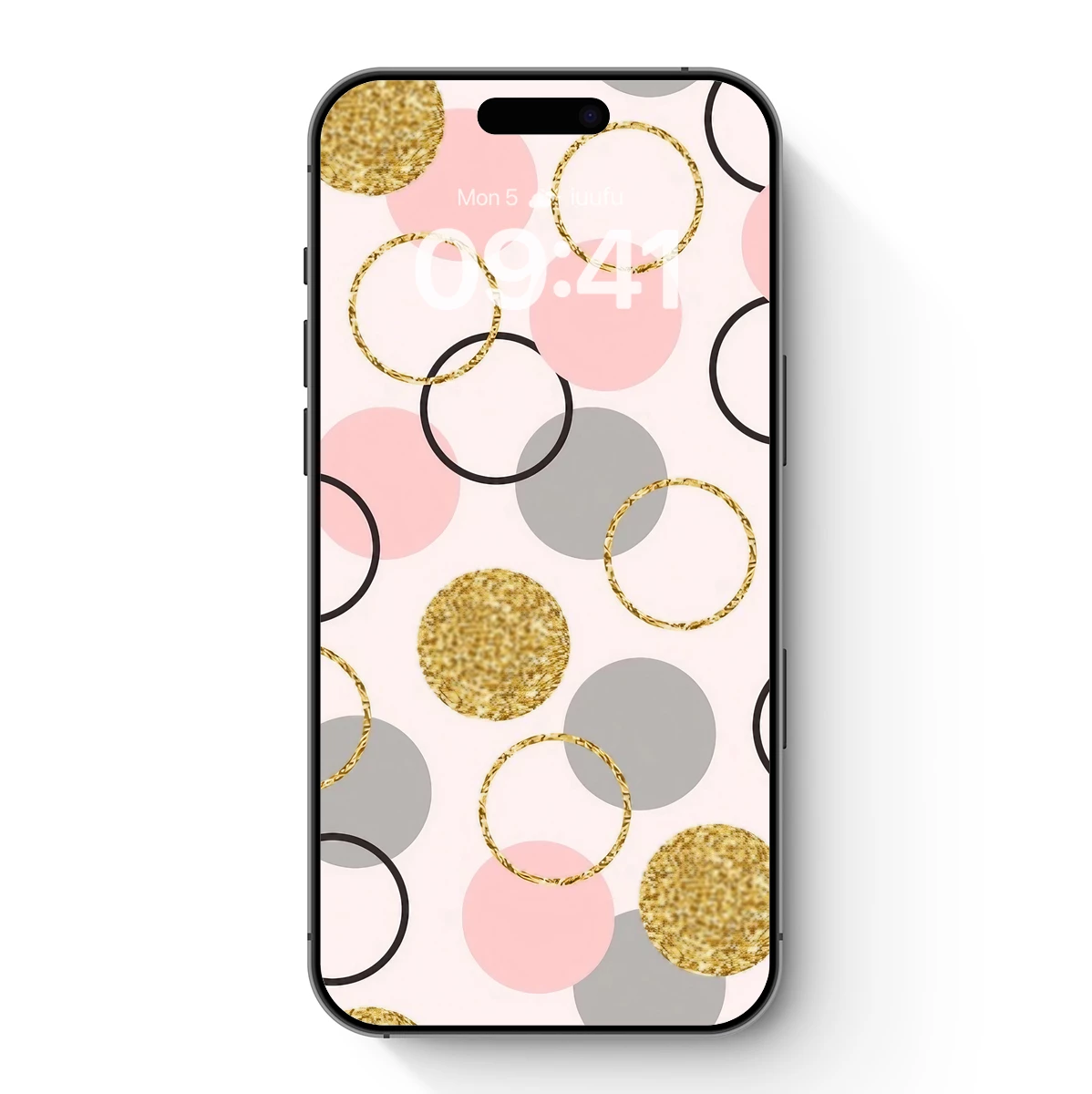 Golden Gleam and Pastel Dots: Modern Geometric Harmony