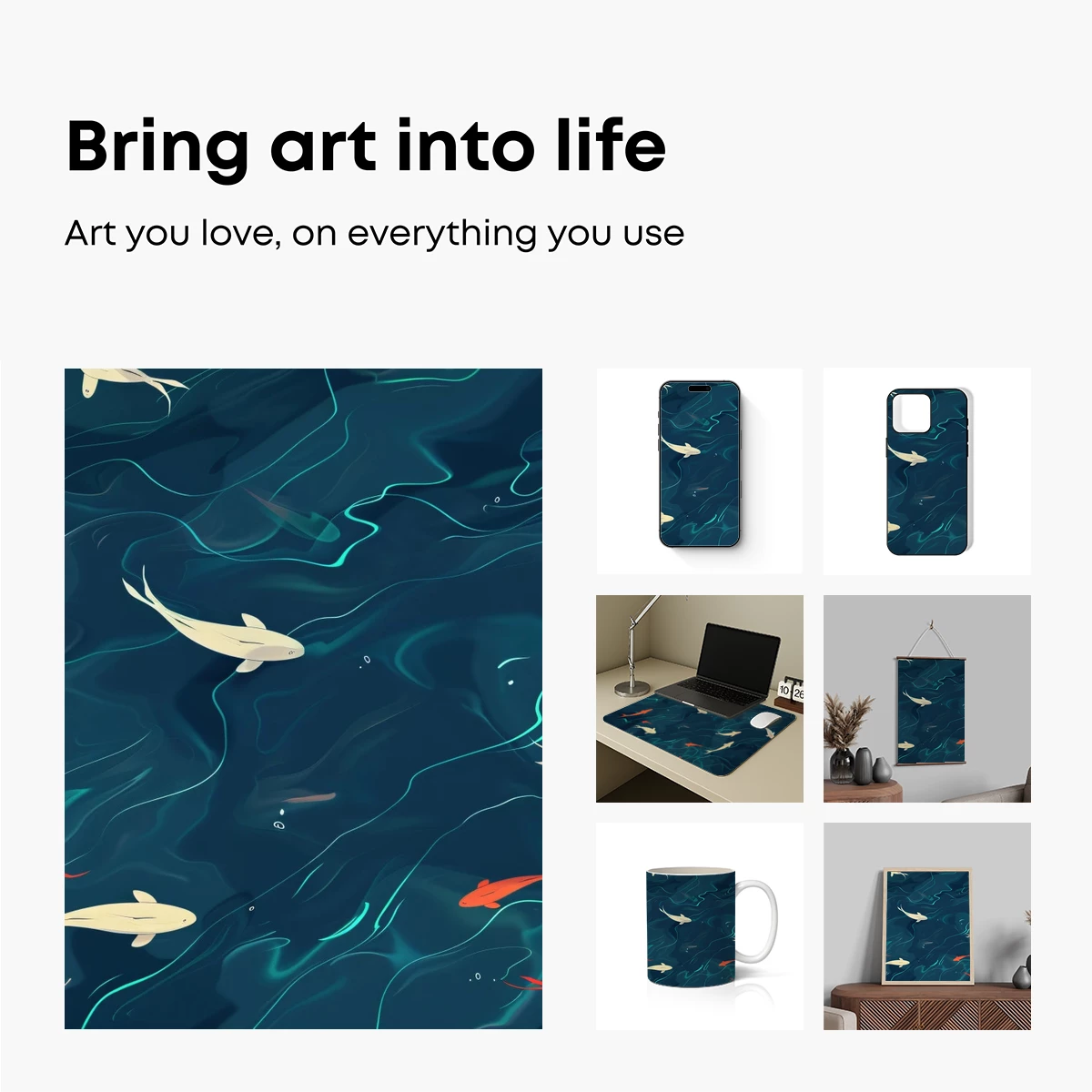 Koi Odyssey: Abstract Aquatic Elegance - Image 2