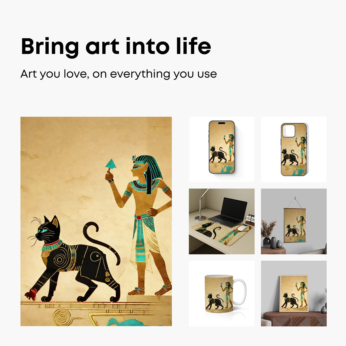 Eternal Bond: Egyptian Goddess and Sacred Cat - Image 2