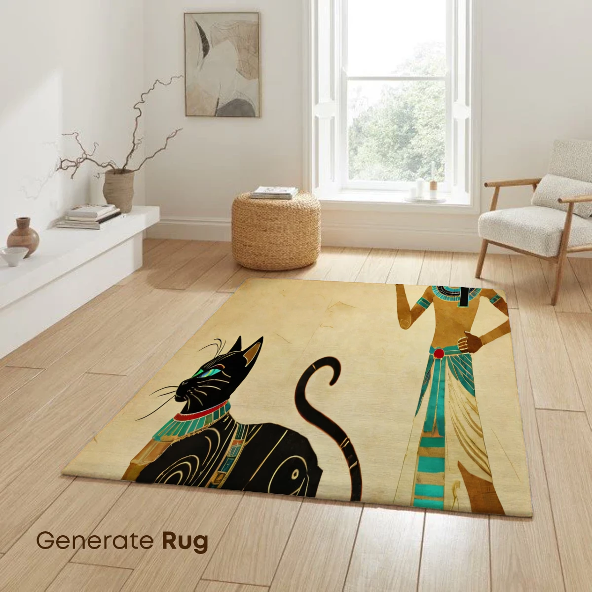 Eternal Bond: Egyptian Goddess and Sacred Cat - Image 6