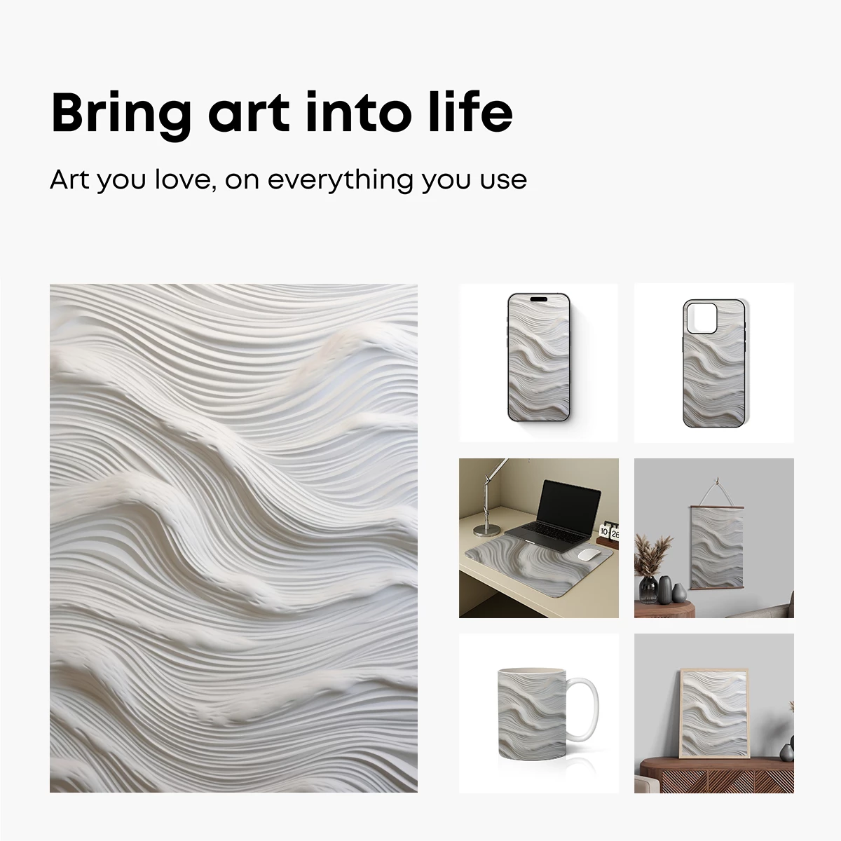 Elegant White Waves: A Sculptural Symphony - Image 2