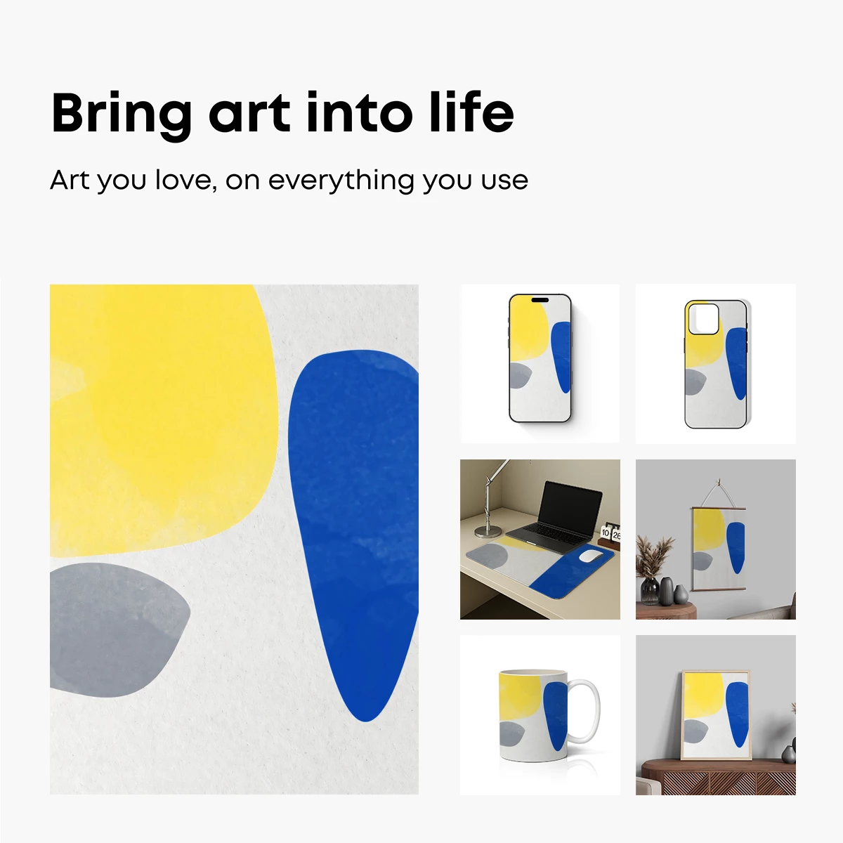 Abstract Harmony: Bold Shapes in Pastel Palette - Image 2