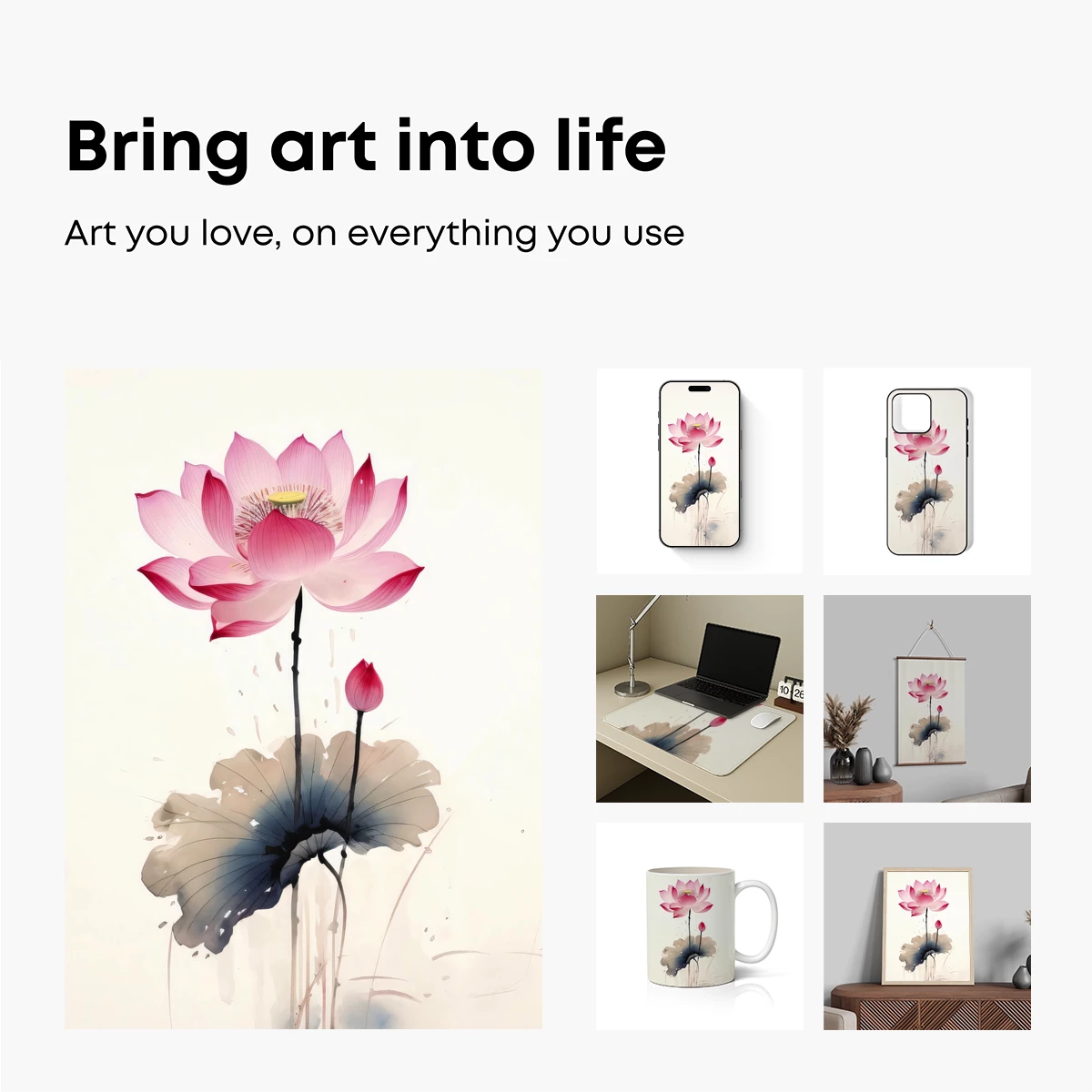 Elegant Lotus Bloom: Watercolor Harmony - Image 2