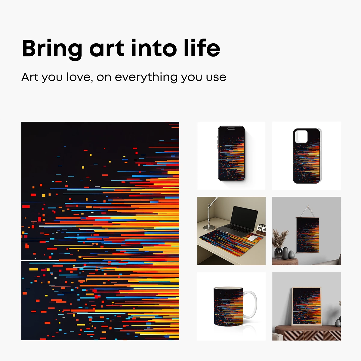 Digital Sunset Symphony: Abstract Line Art - Image 2