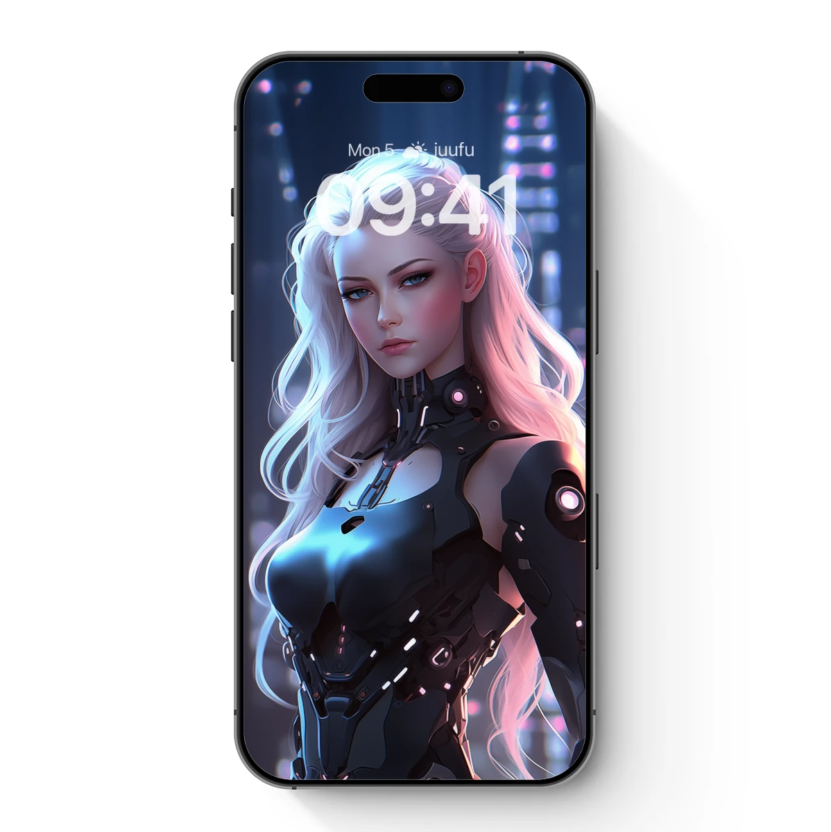 Cybernetic Elegance: Futuristic Warrior in Neon Glow