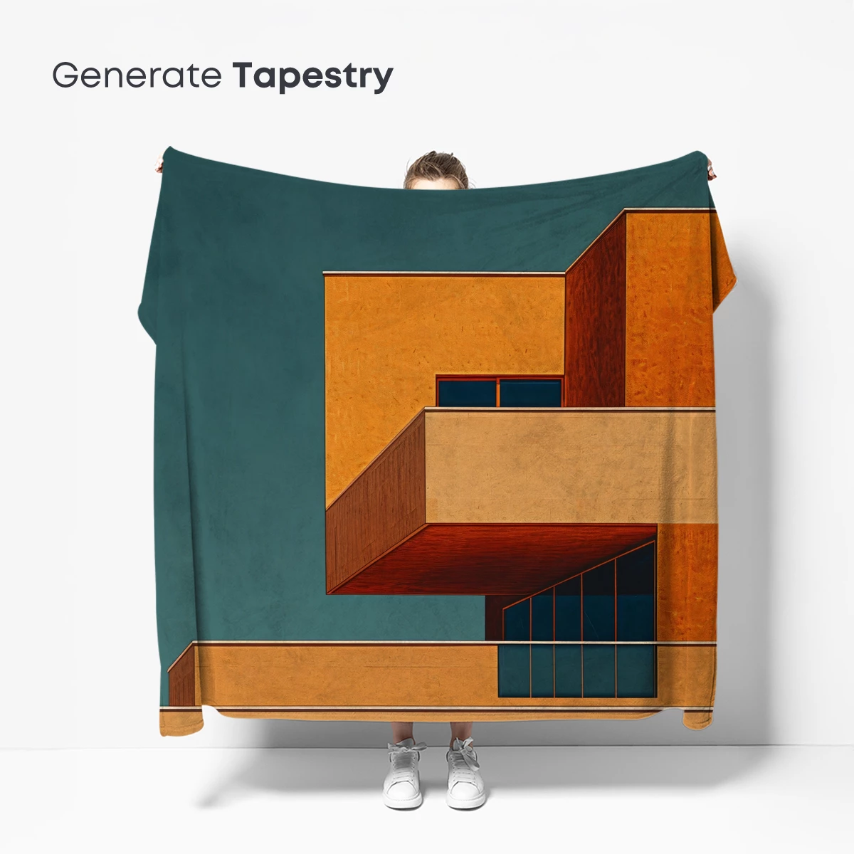 Geometric Sunset Skies: Modernist Architecture in Warm Tones - Image 5