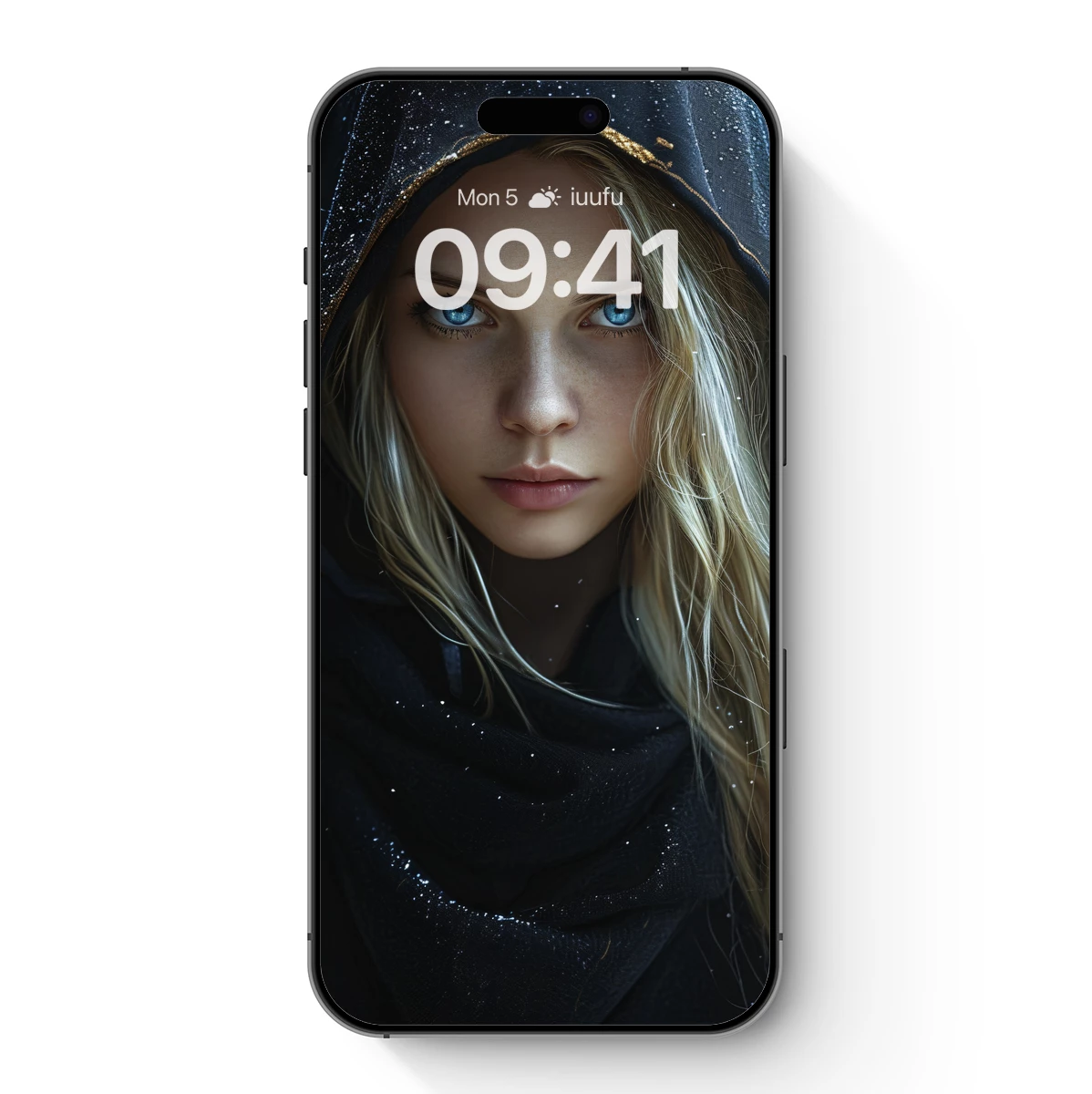 Ethereal Hooded Vision: Starlit Blonde Enigma