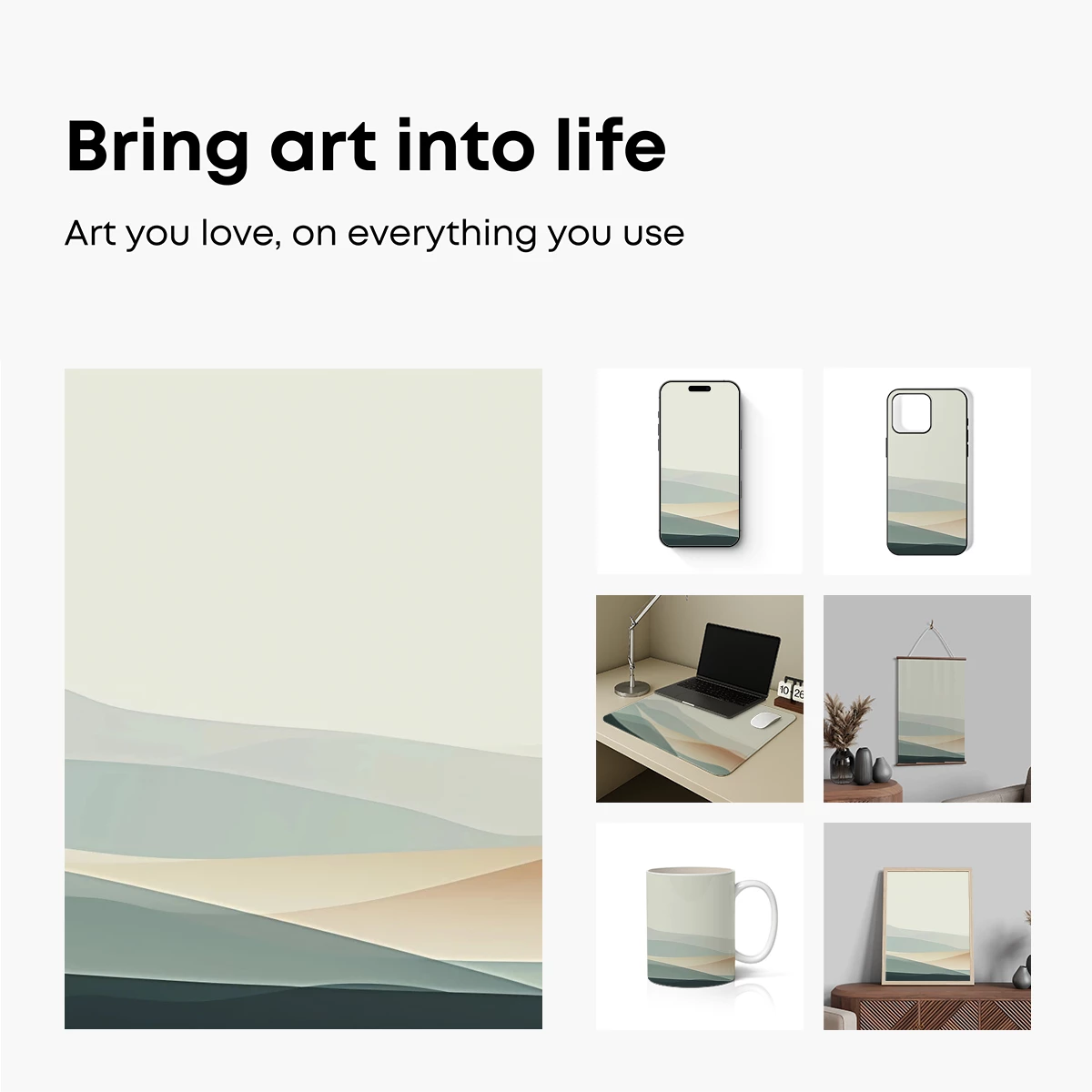 Abstract Horizon Layers: Serene Minimalist Landscape - Image 2