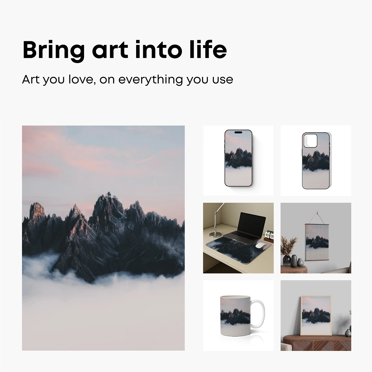 Misty Mountain Peaks: Dawn's Ethereal Embrace - Image 2