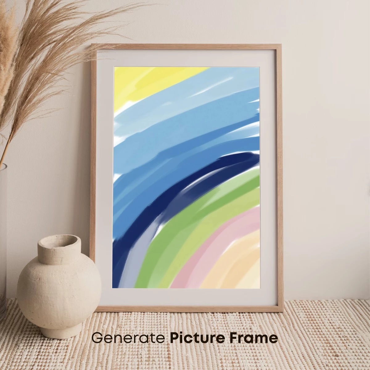Fluid Rainbow Symphony: Abstract Brushstroke Harmony - Image 7