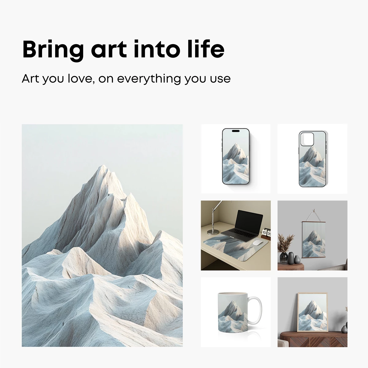 Ethereal Mountain Peaks: A Study in Minimalist Elegance - Image 2