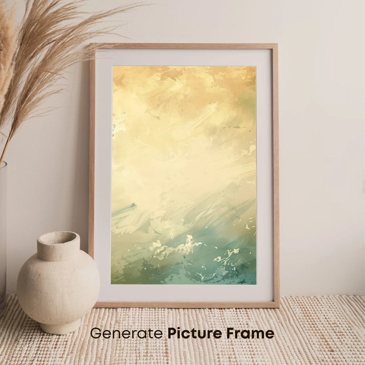 Abstract Brushstroke Symphony in Sepia and Teal - Image 7