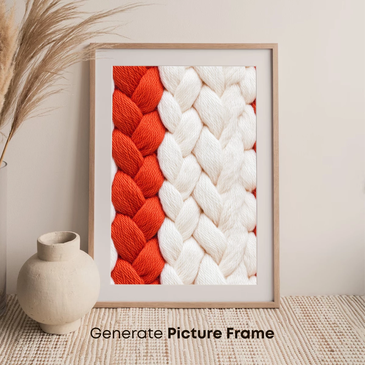 Bold Braided Yarn: Orange and Cream Harmony - Image 7