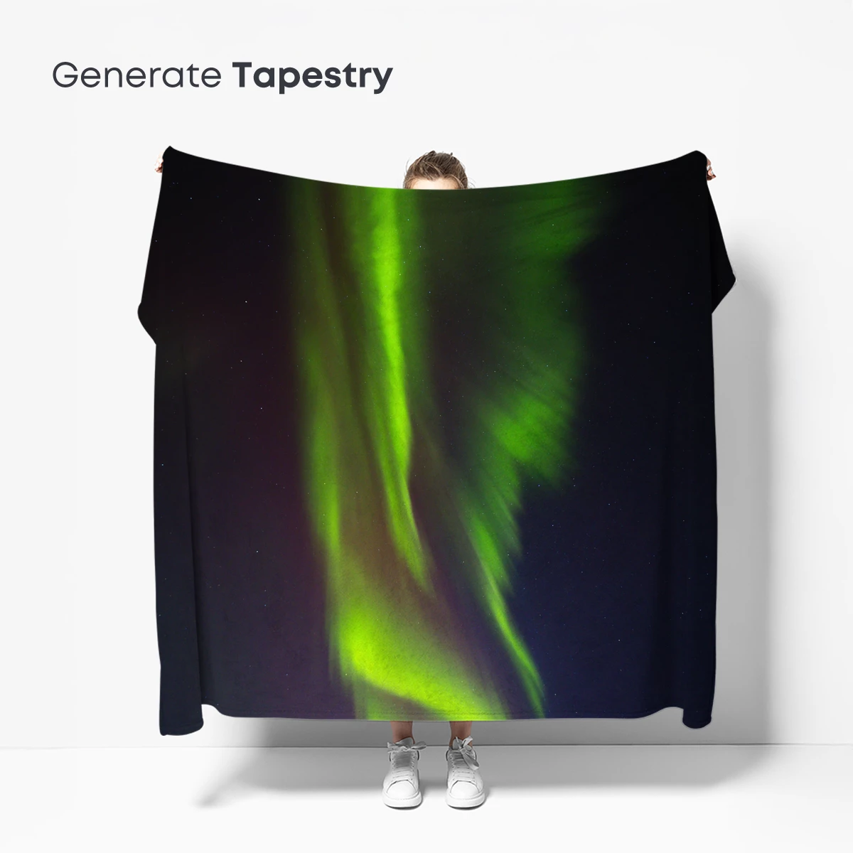 Aurora's Green Embrace Over Midnight Peaks - Image 5