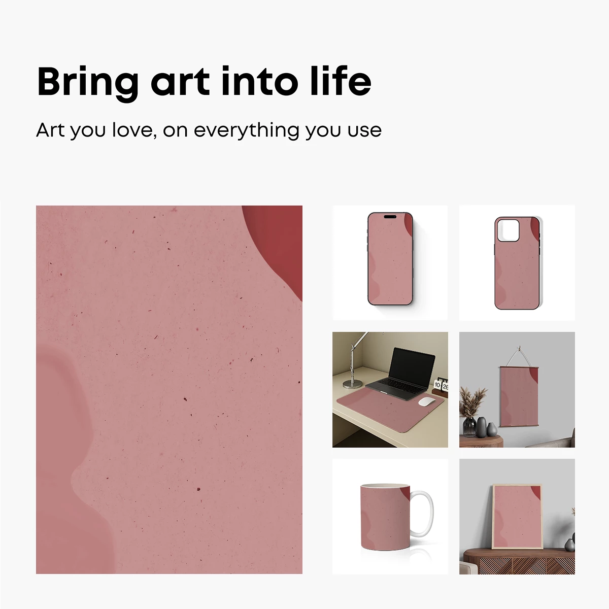 Abstract Blush Waves: Minimalist Artistry