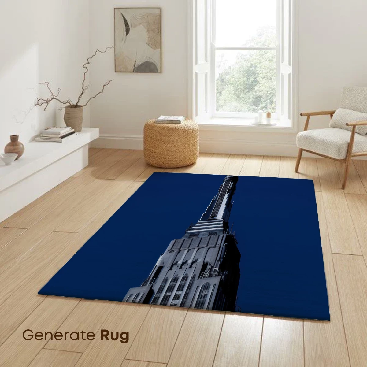 Empire State Elegance: Art Deco Skyscraper Against Midnight Blue - Image 6