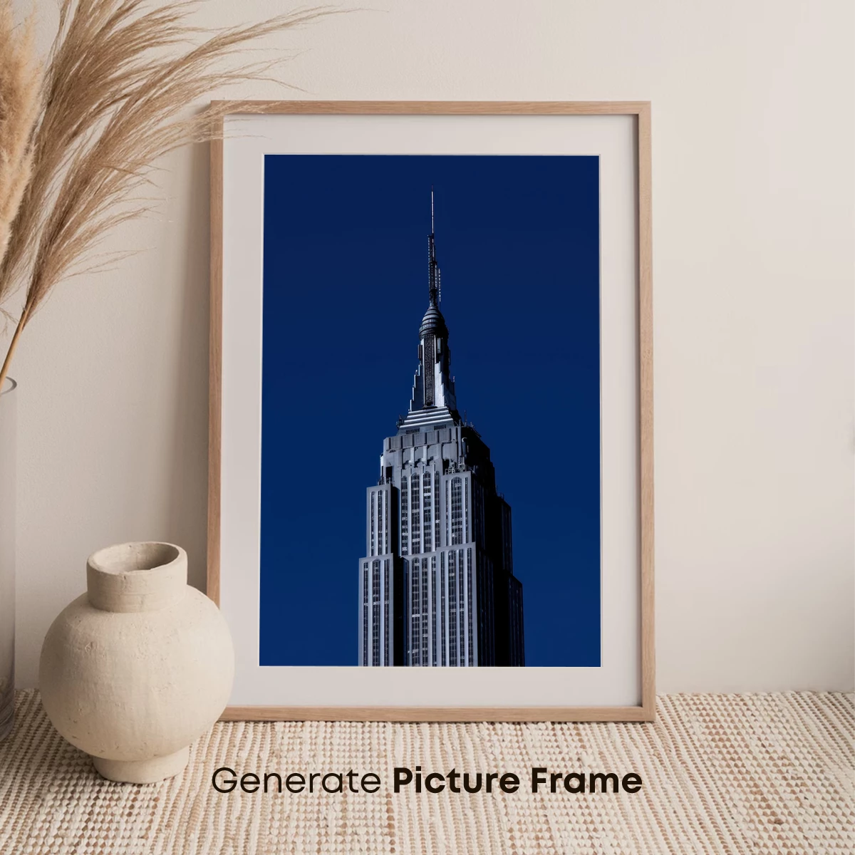 Empire State Elegance: Art Deco Skyscraper Against Midnight Blue - Image 7