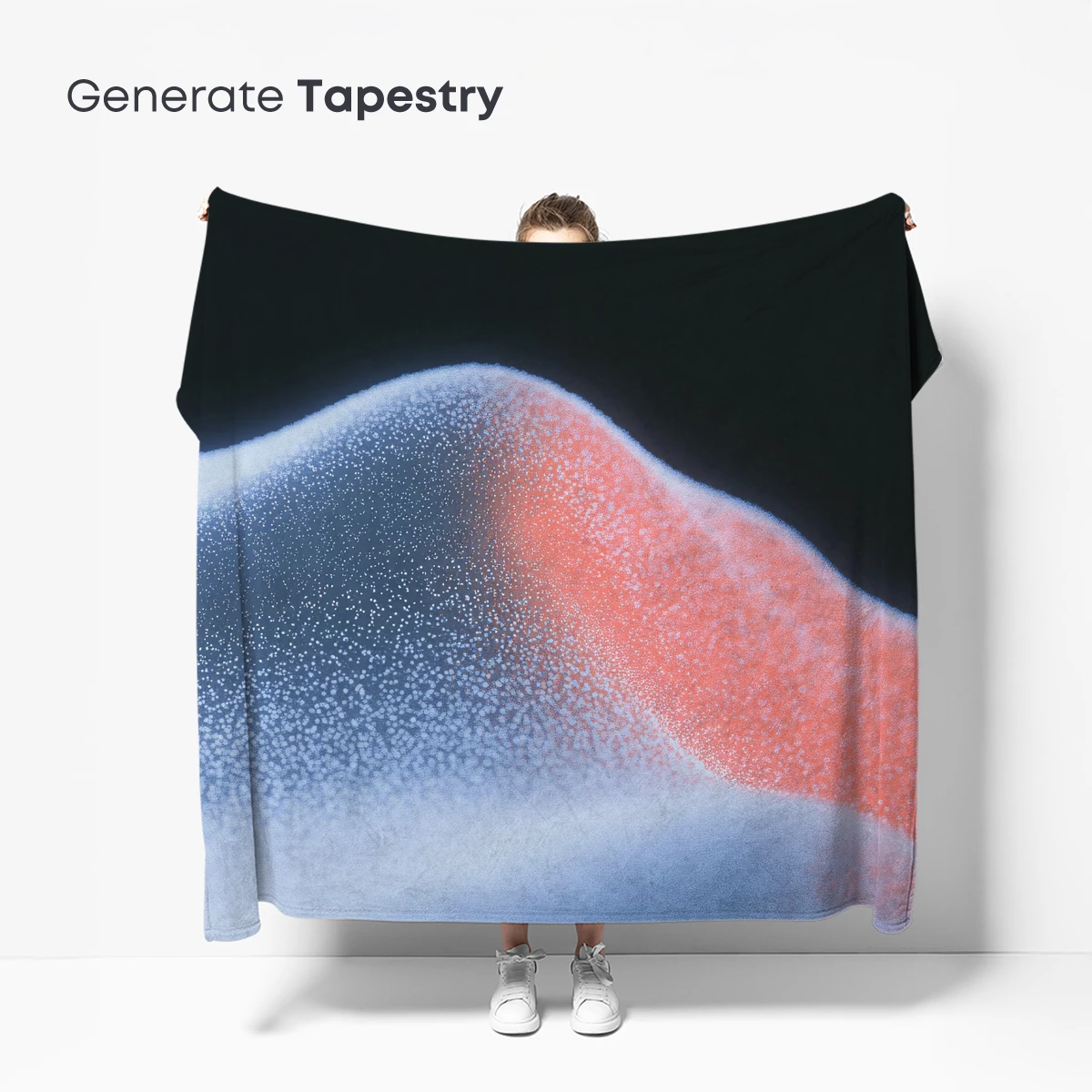 Abstract Dune Symphony: Coral and Frost - Image 5