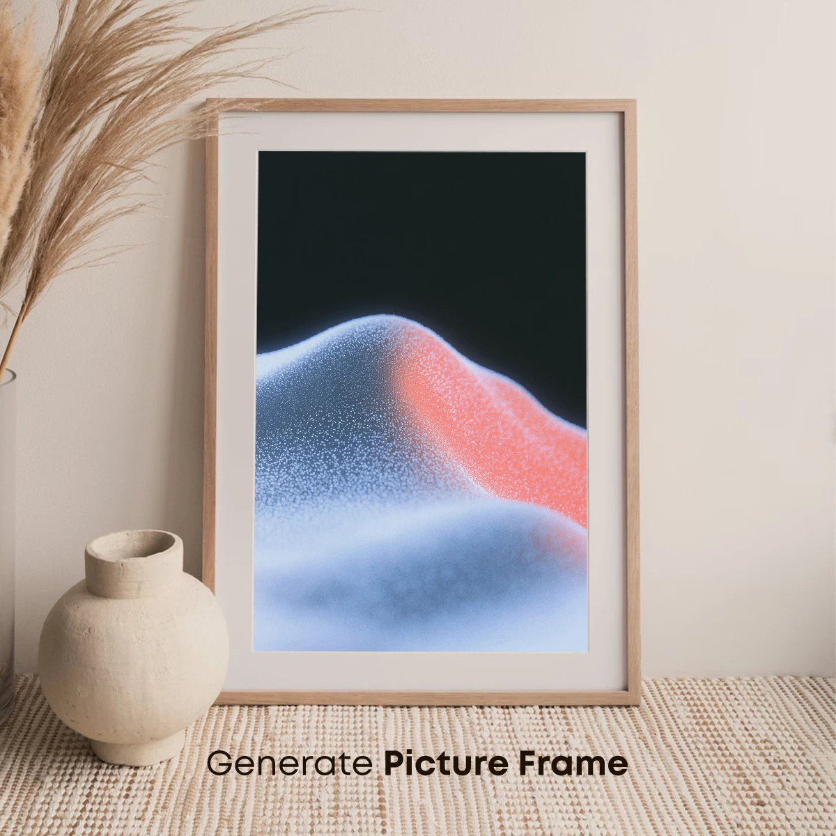 Abstract Dune Symphony: Coral and Frost - Image 7