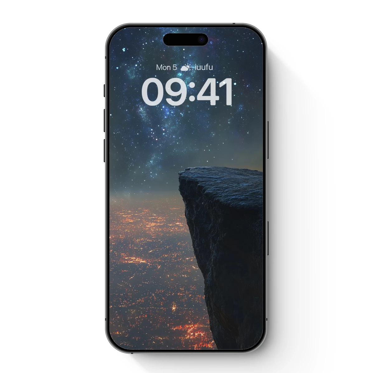 Cosmic Cliff Over Urban Lights