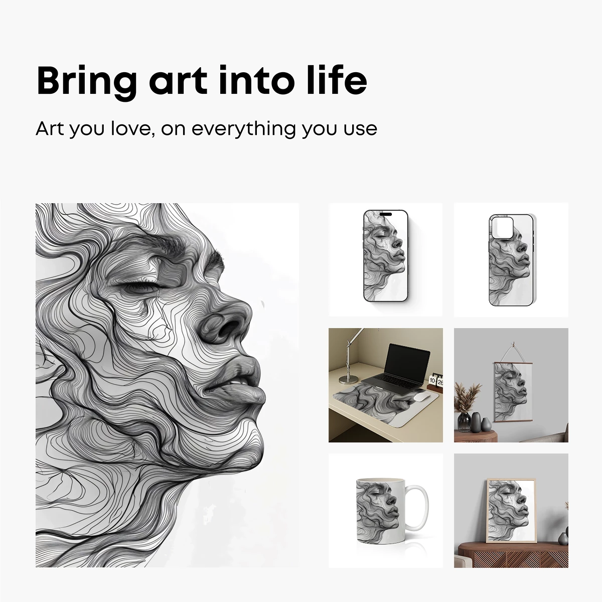 Contour Whispers: Line Art Profile - Image 2