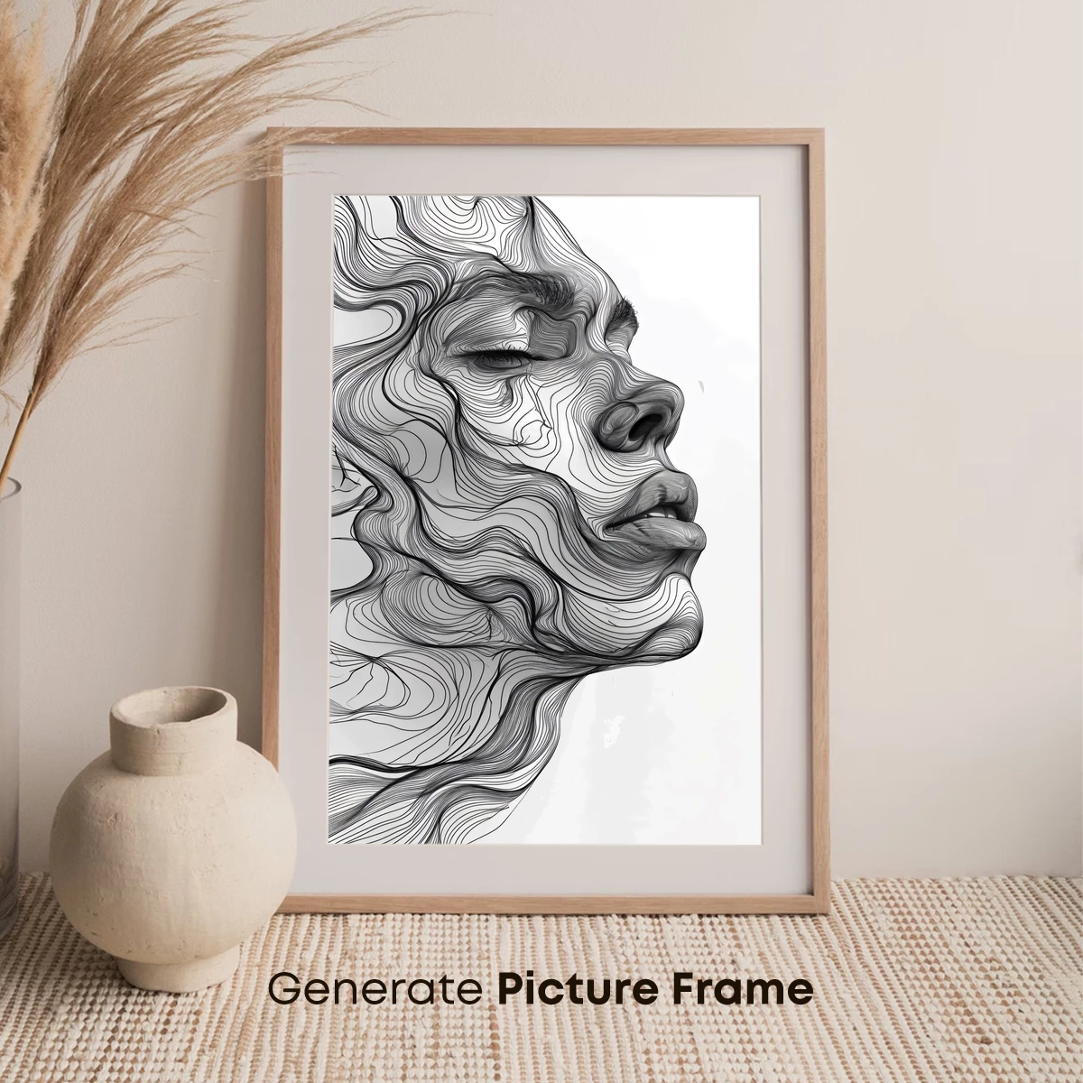 Contour Whispers: Line Art Profile - Image 7