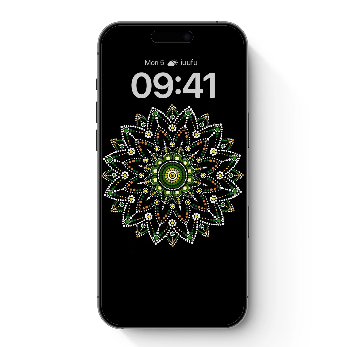 Dot Art Mandala: Green and Gold Harmony