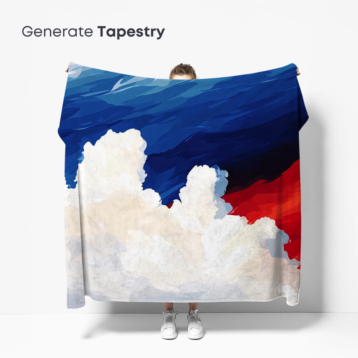 Clouds at Dawn: Abstract Fusion of Blue and Red - Image 5