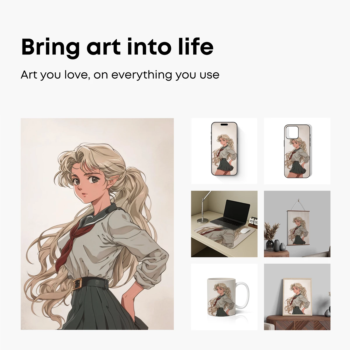 Elegant Anime Elf in School Uniform - Image 2
