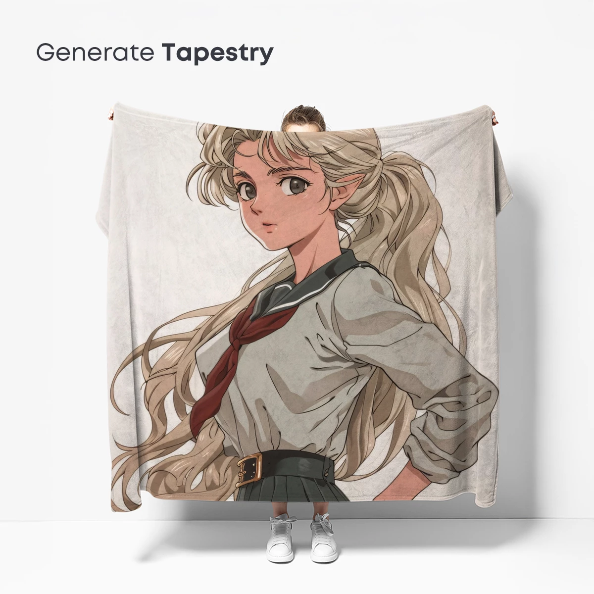 Elegant Anime Elf in School Uniform - Image 5