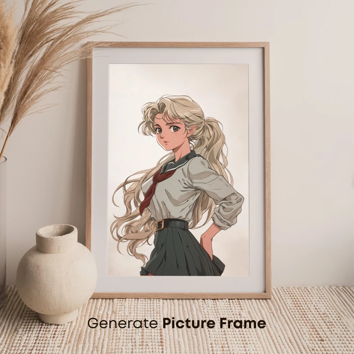 Elegant Anime Elf in School Uniform - Image 7
